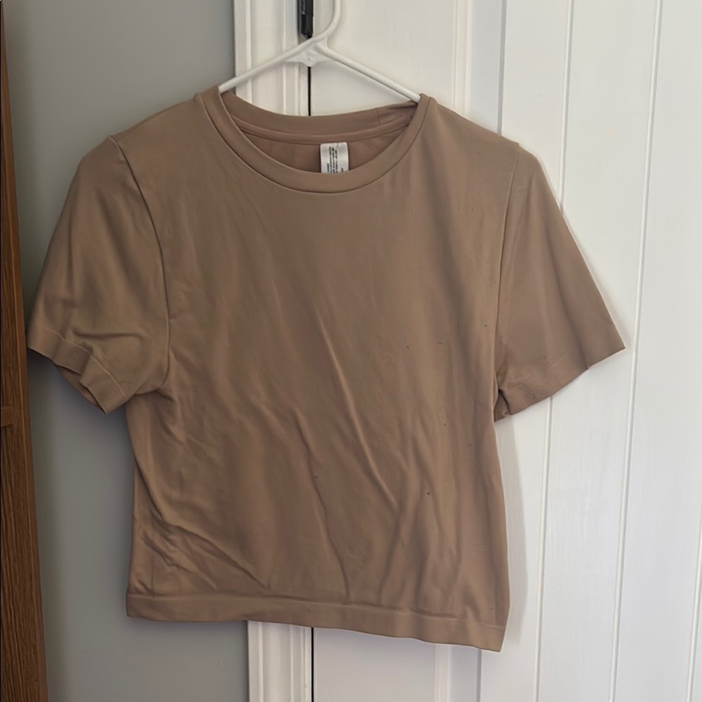 Women's Tan Short Sleeve Top